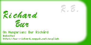 richard bur business card